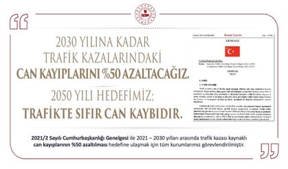 2030'da trafik kazalarında can kaybının yüzde 50 azaltılması hedefleniyor