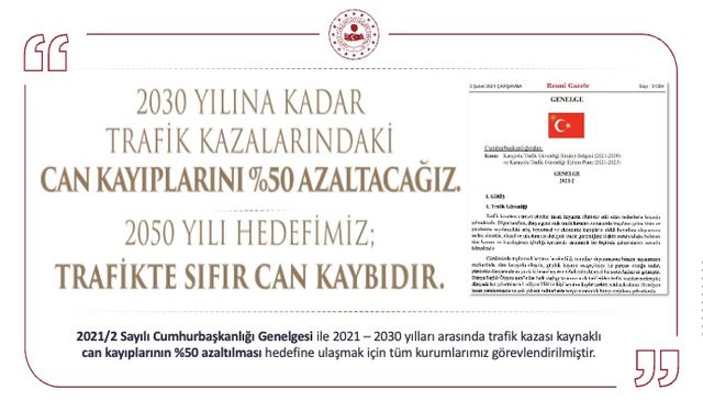 2030'da trafik kazalarında can kaybının yüzde 50 azaltılması hedefleniyor